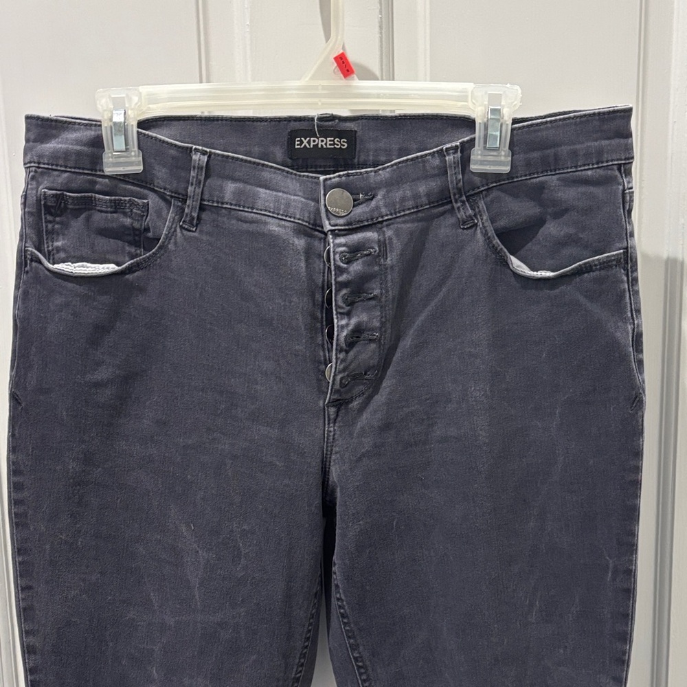 Express Brushed Charcoal Button-Fly Leggings. Siz… - image 2